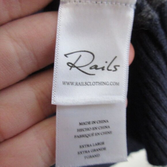 Rails Watkins Men's Pullover Stripe Sweater Wool Blend Navy/Charcoal XL 354 - Picture 4 of 12